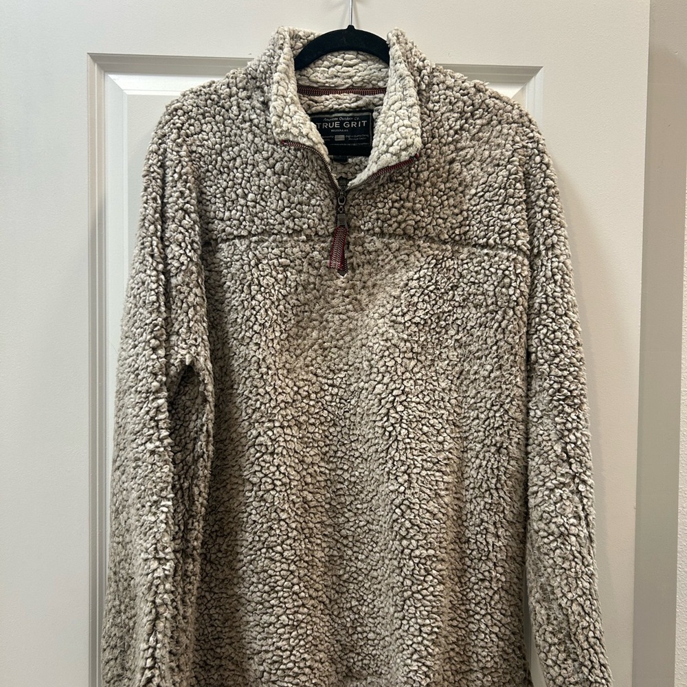 True Grit Cream Zip Up Sweater Plush Cozy Design